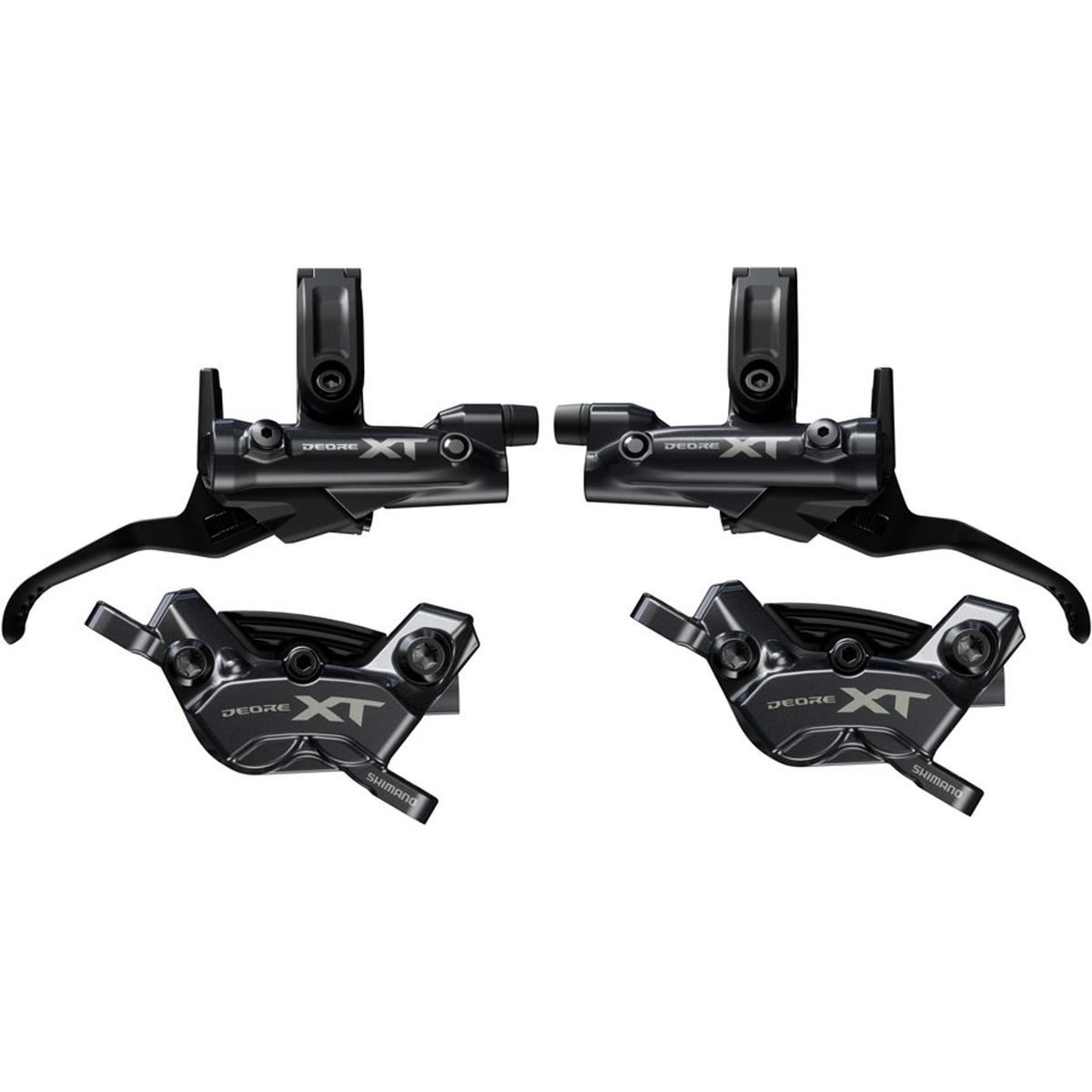 Deore XT M8200/8220 Disc Brake Upgrade Kit - Right and Left BL-M8200 Levers, Post Mount, Front and Rear BR-M8220 4-Piston Calipers