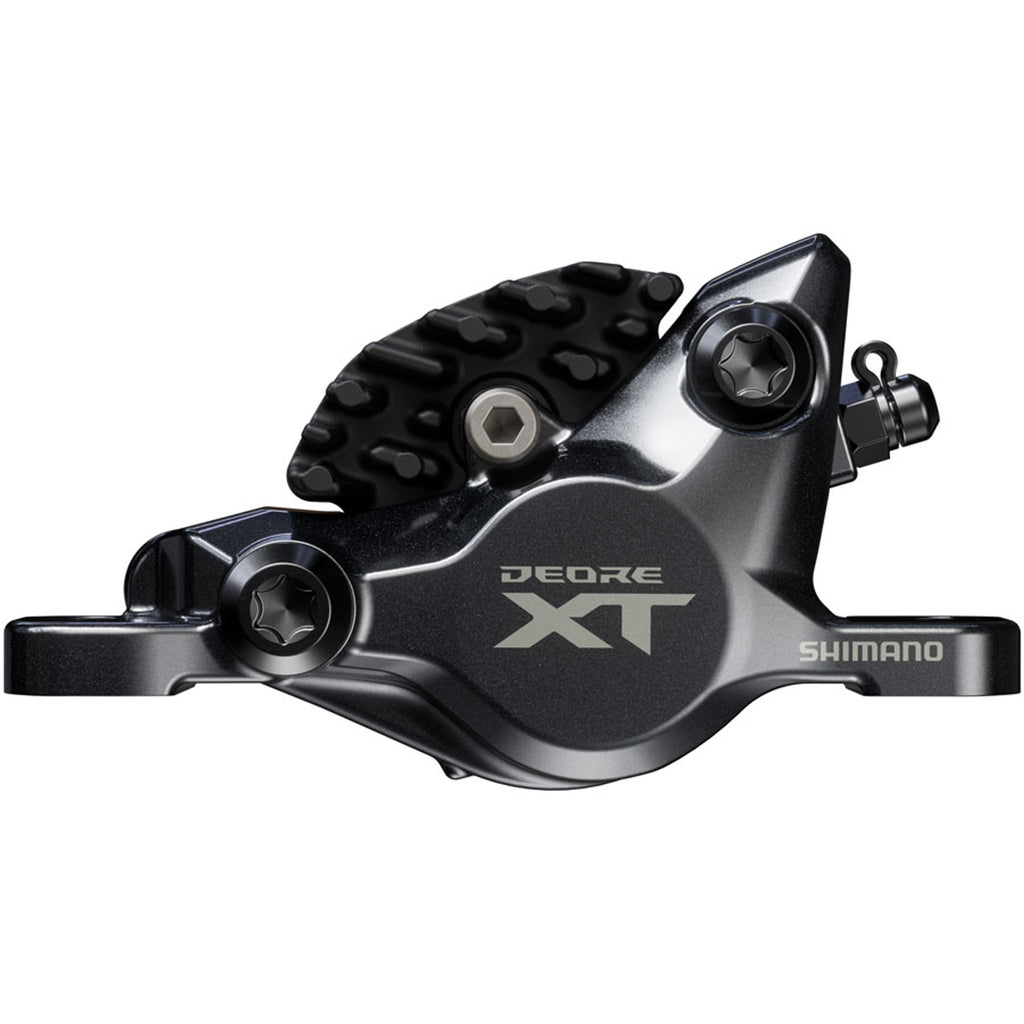 Deore XT BR-M8200 XC Disc Brake Caliper - Front or Rear, Post Mount, 2-Piston, Includes J04C-MF Finned Metal Pads, Black