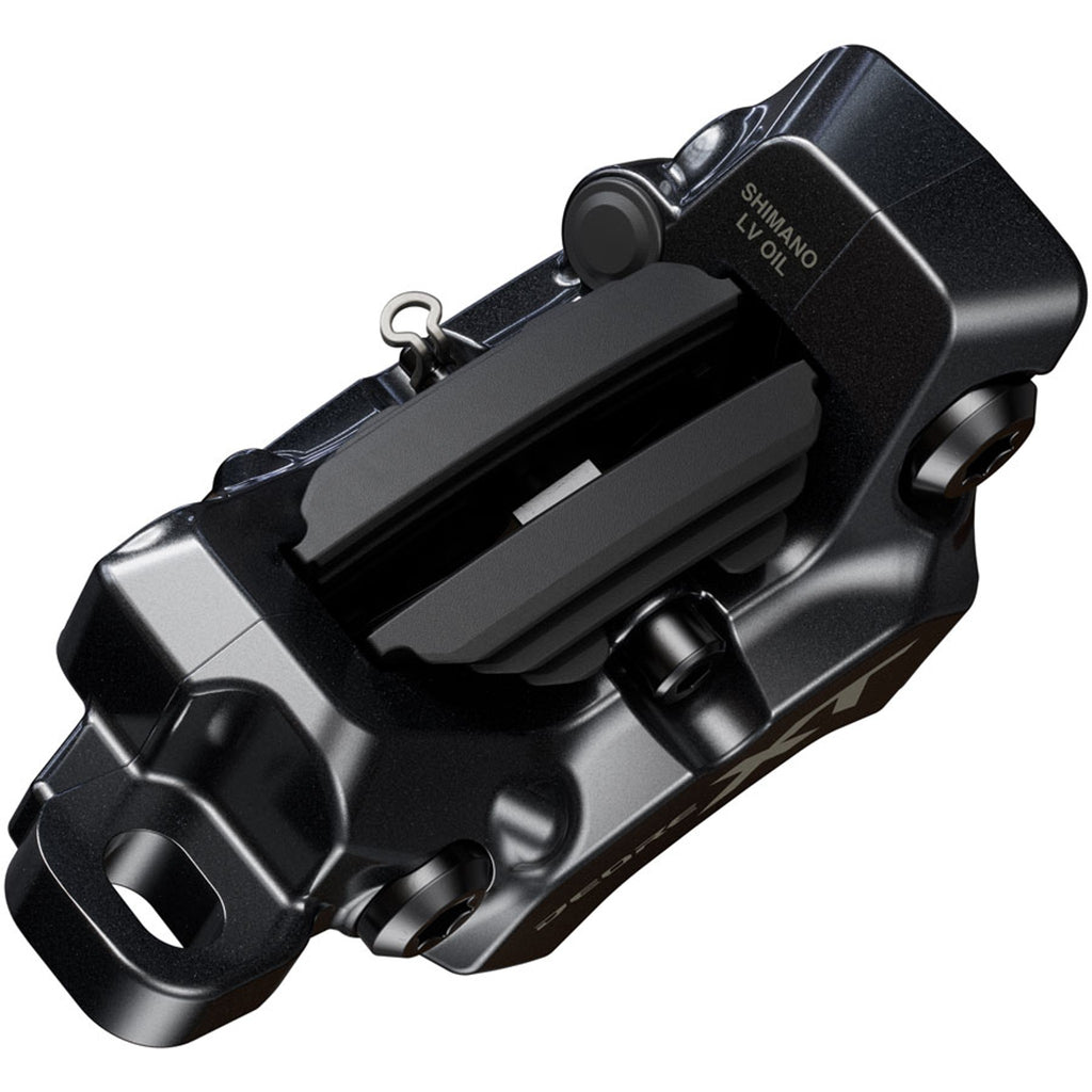 Deore XT BR-M8220 Enduro Disc Brake Caliper - Front or Rear, Post Mount, 4-Piston, Includes P04C-MF Finned Metal Pads