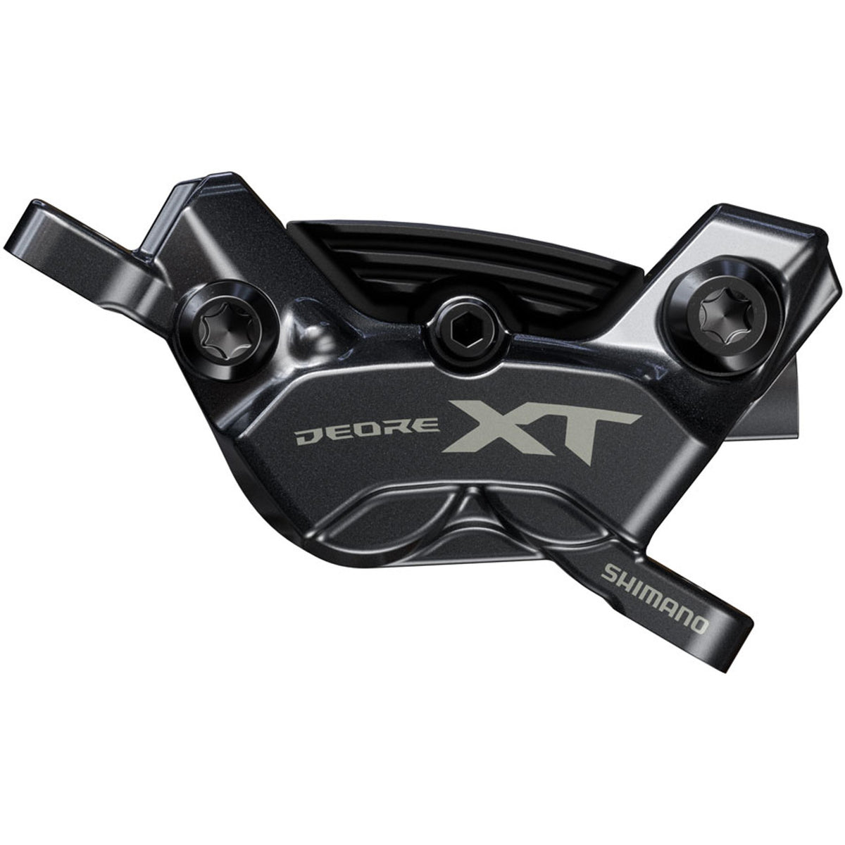 Deore XT BR-M8220 Enduro Disc Brake Caliper - Front or Rear, Post Mount, 4-Piston, Includes P04C-MF Finned Metal Pads