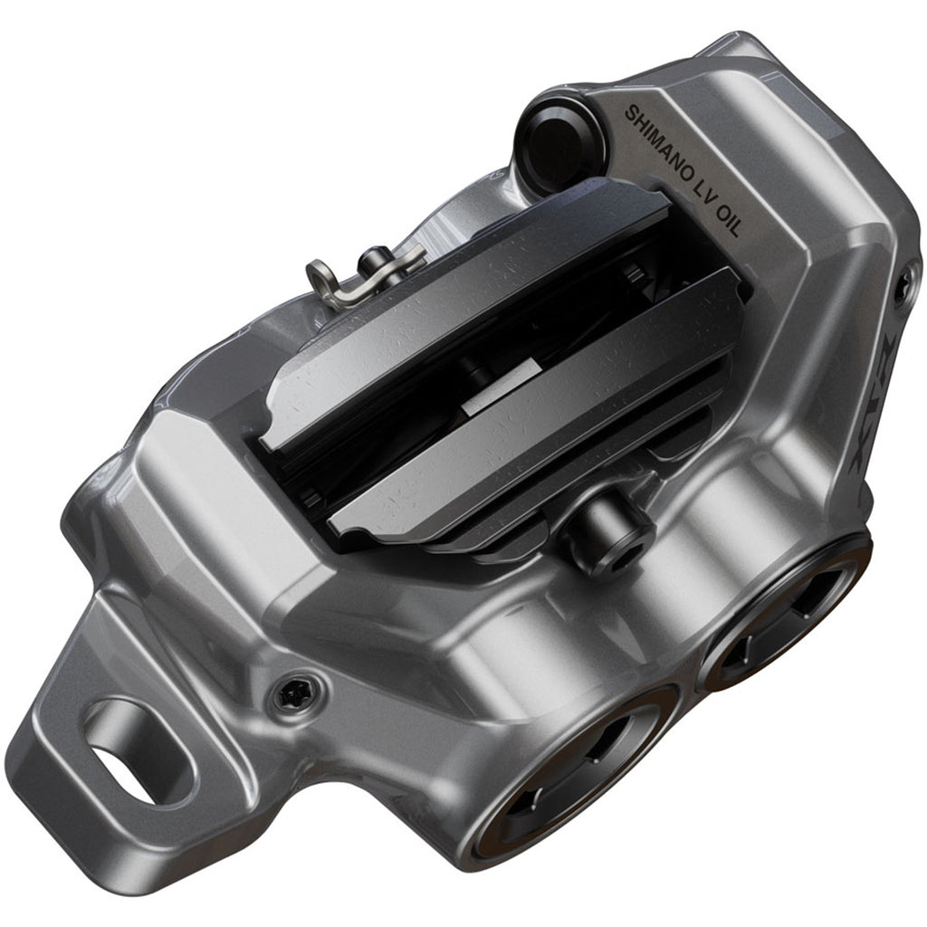 XTR BR-M9220 Enduro Disc Brake Caliper - Front or Rear, Post Mount, 4-Piston, Includes P04C-MF Finned Metal Pads