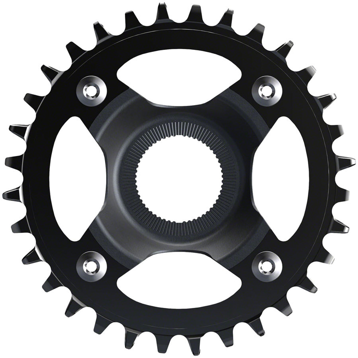 STEPS CR-EM800 Chainring - 32T Without Chainguard, 55mm Chainline, Black