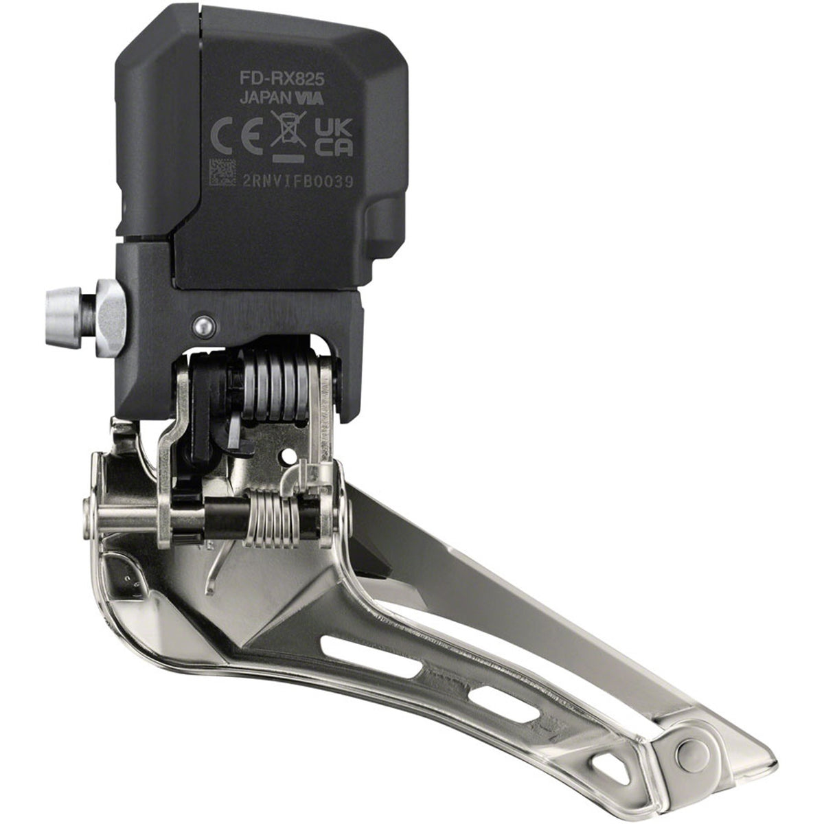 GRX FD-RX825 Di2 Front Derailleur - 2x12-Speed, Braze-on, Down Swing, For 46-48t Max, Black/Silver